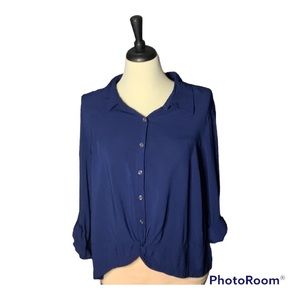 Style & Co Button Up Blouse SZ L